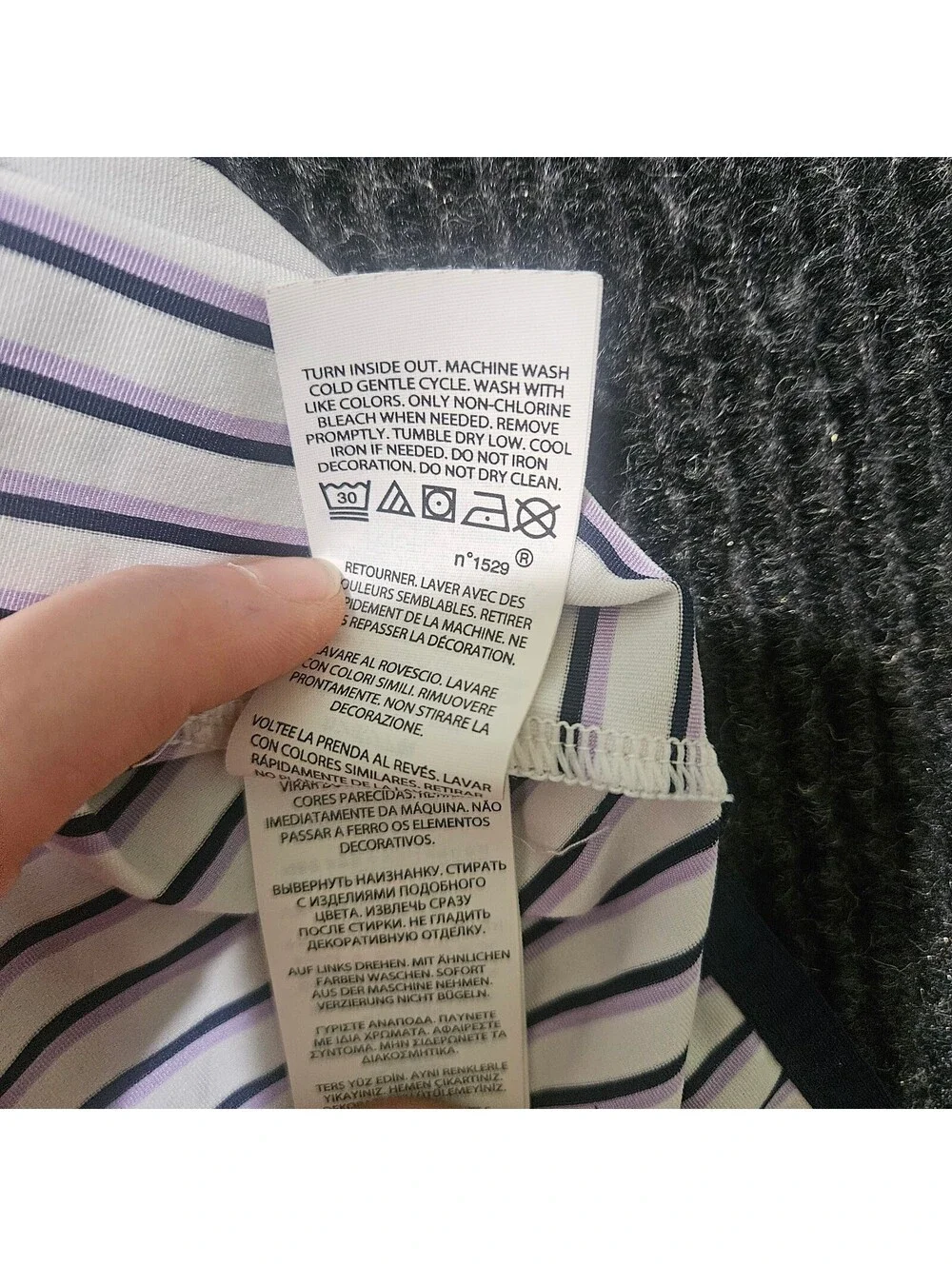 RLX Ralph Lauren Striped Golf Polo Shirt White, Black, and Purple SZ Medium